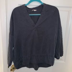 Navy Lightweight V-Neck Blouse